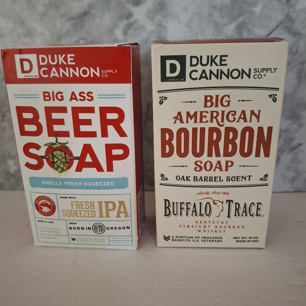 Duke Cannon IPA Beer + Big American Bourbon Brick Soap 10oz/ea Made In USA NIP
